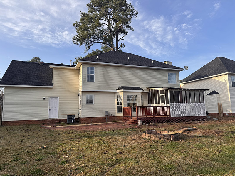 Home exterior with new vinyl siding
