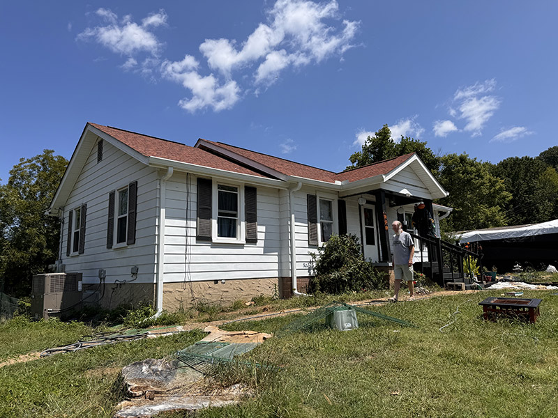 Home exterior with new vinyl siding