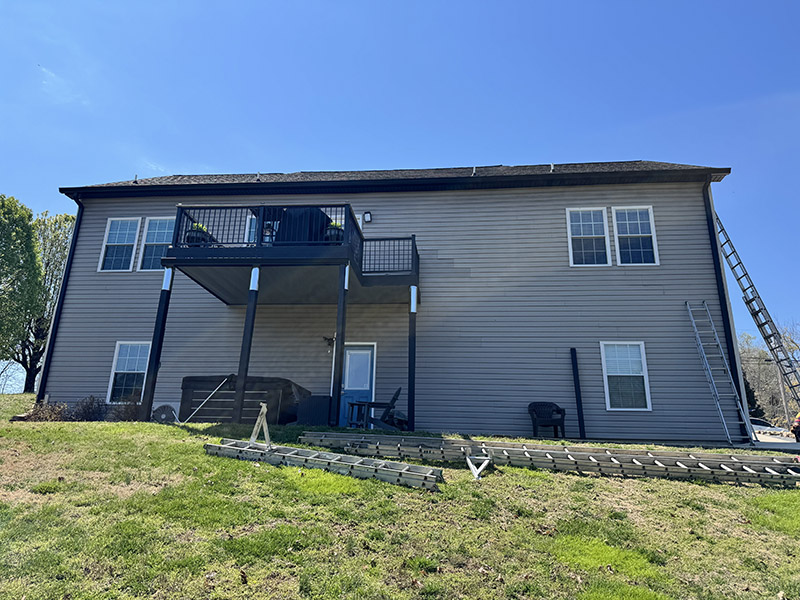 Home exterior with new vinyl siding