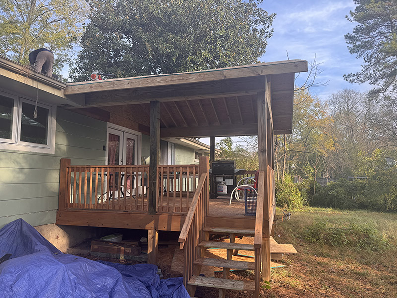 Front entrance with remodeled front porch