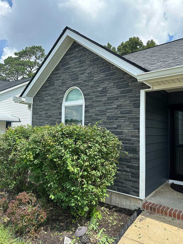 Home exterior with new vinyl siding