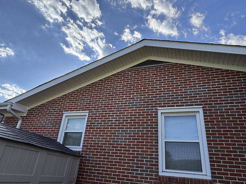 Home exterior with updated aluminum soffit and fascia