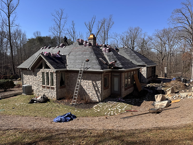 Roof repairs and new roof being installed