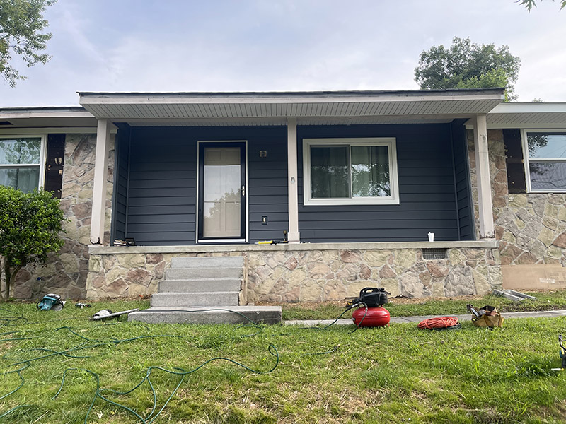 Front entrance with remodeled front porch