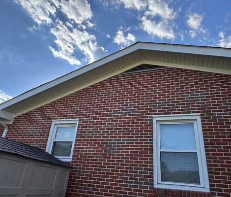 Home exterior with updated aluminum soffit and fascia