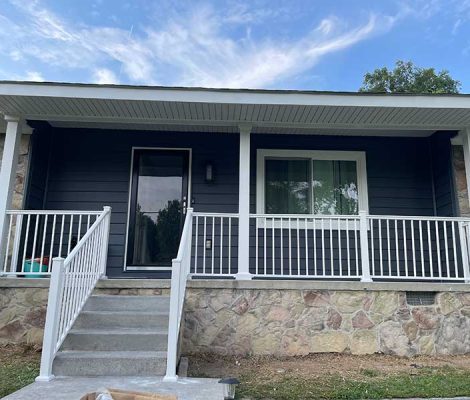 Front entrance with remodeled front porch